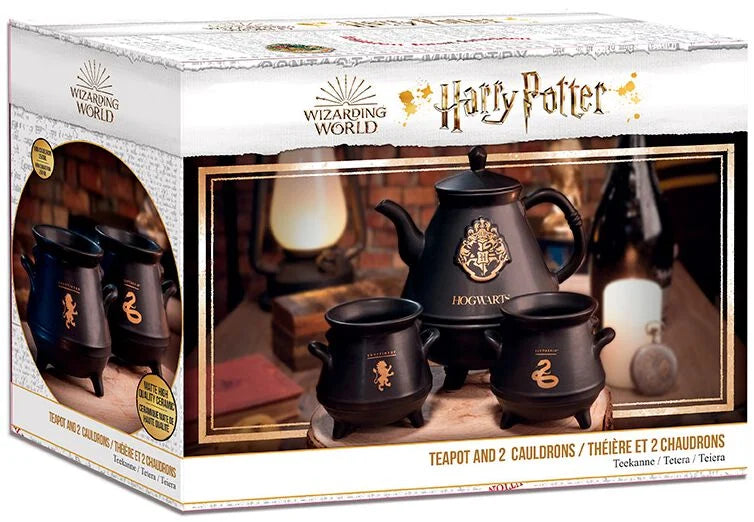 HARRY POTTER Teapot With Hogwarts cauldrons set