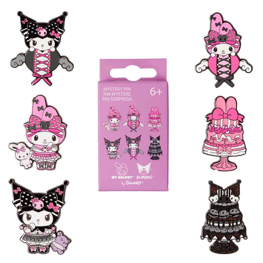 Loungefly – Sanrio My Melody And Kuromi Pink And Black Blind Box Pins